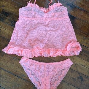 Coral Lace Sleepwear Set